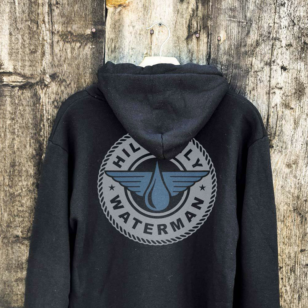 Hillbilly Waterman Corpo Pullover | Black Logo Hoodie